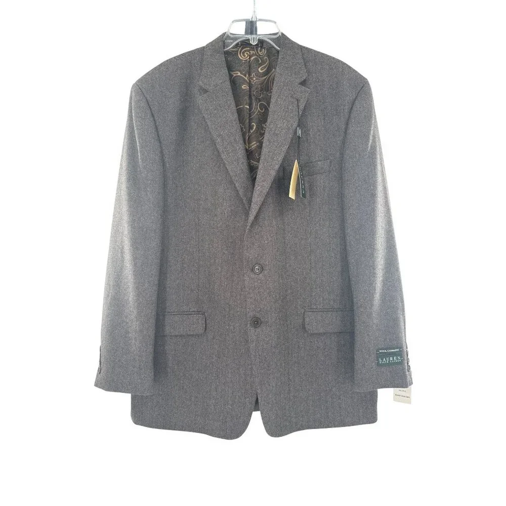 Lauren Ralph Lauren Mens Wool Cashmere Sport Coat Brown 46L‎